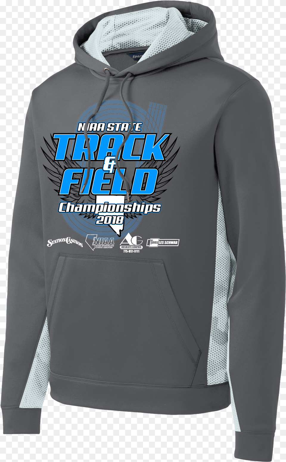 Dark Smoke Greywhite Niaa State Track And Field Sweatshirt, Clothing, Hood, Hoodie, Knitwear Png Image