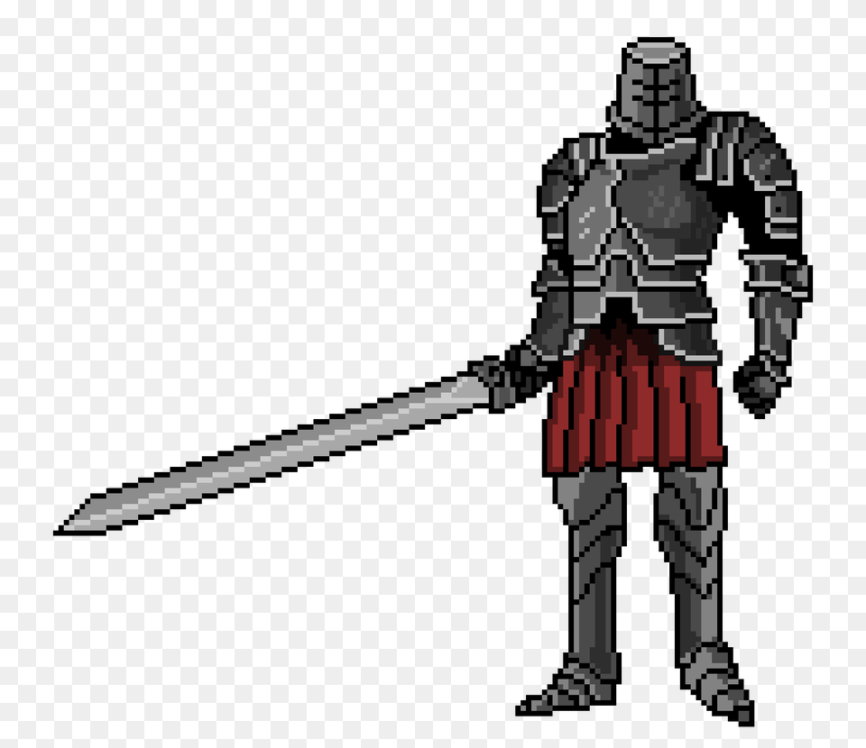 Dark Souls Black Iron Knight Pixel Art Maker, Sword, Weapon, Person, Armor Png