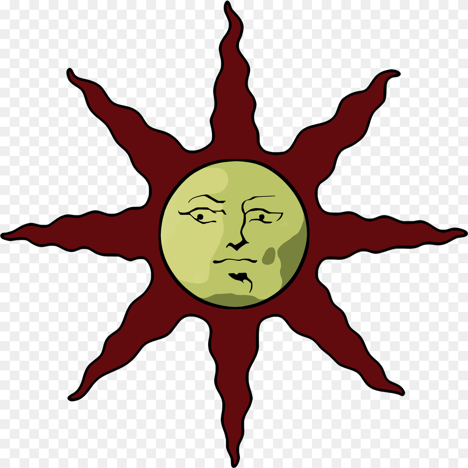 Dark Souls Clipart Sun Emblem, Face, Head, Leaf, Person Png Image