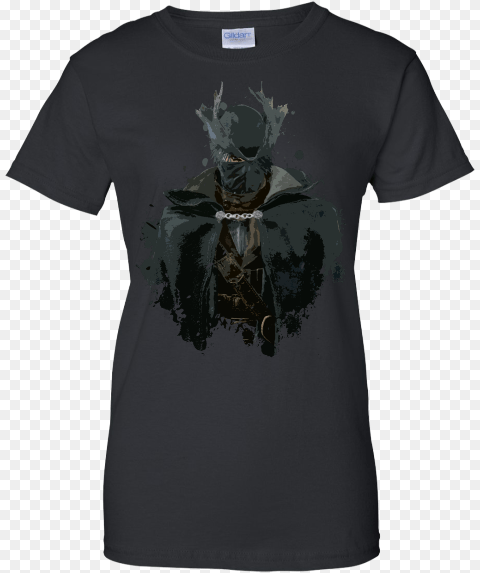 Dark Souls Hunter Splatter Posters Slouchy V Neck Hunter Splatter Bloodborne, Clothing, T-shirt Free Png Download