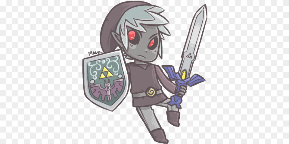 Dark Toon Link This Is My Entry For The Super Smash Cartoon, Weapon, Book, Comics, Sword Png Image