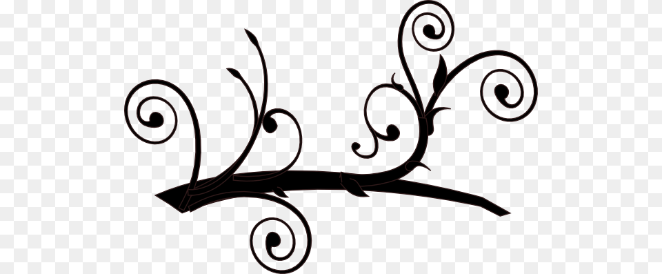Dark Whimsy Branch Clip Art, Floral Design, Graphics, Pattern, Smoke Pipe Free Png Download