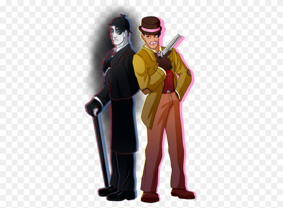Darkiplier And Wilford As Sherlock And Watson For The Wilford Warfstache And Darkiplier, Book, Comics, Publication, Adult Png Image