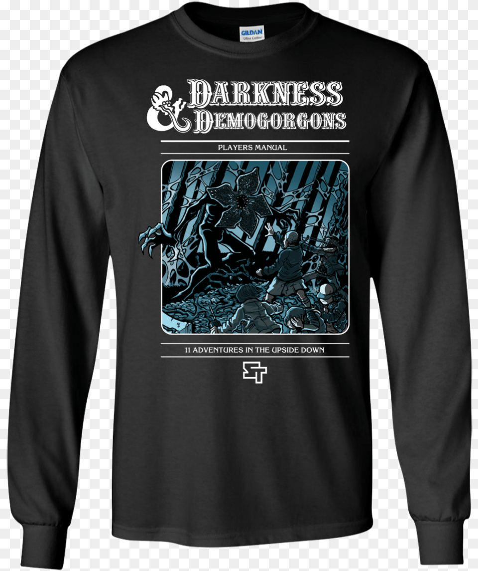 Darkness Amp Demogorgons T Shirt Long Sleeve Stranger Things Dampd Shirt, T-shirt, Clothing, Long Sleeve, Person Png Image