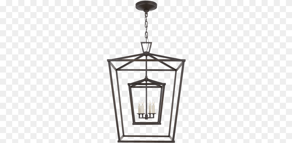 Darlana Large Double Cage Lantern In Aged Iron Visual Comfort Chc2179ai E F Chapman Darlana 4 Light, Chandelier, Lamp, Light Fixture, Festival Free Png