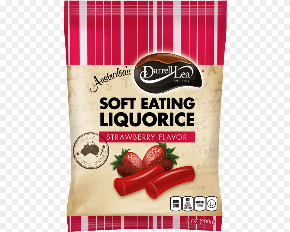 Darrell Lea Strawberry Licorice Darrell Lea Soft Eating Licorice, Advertisement, Berry, Food, Fruit Free Png