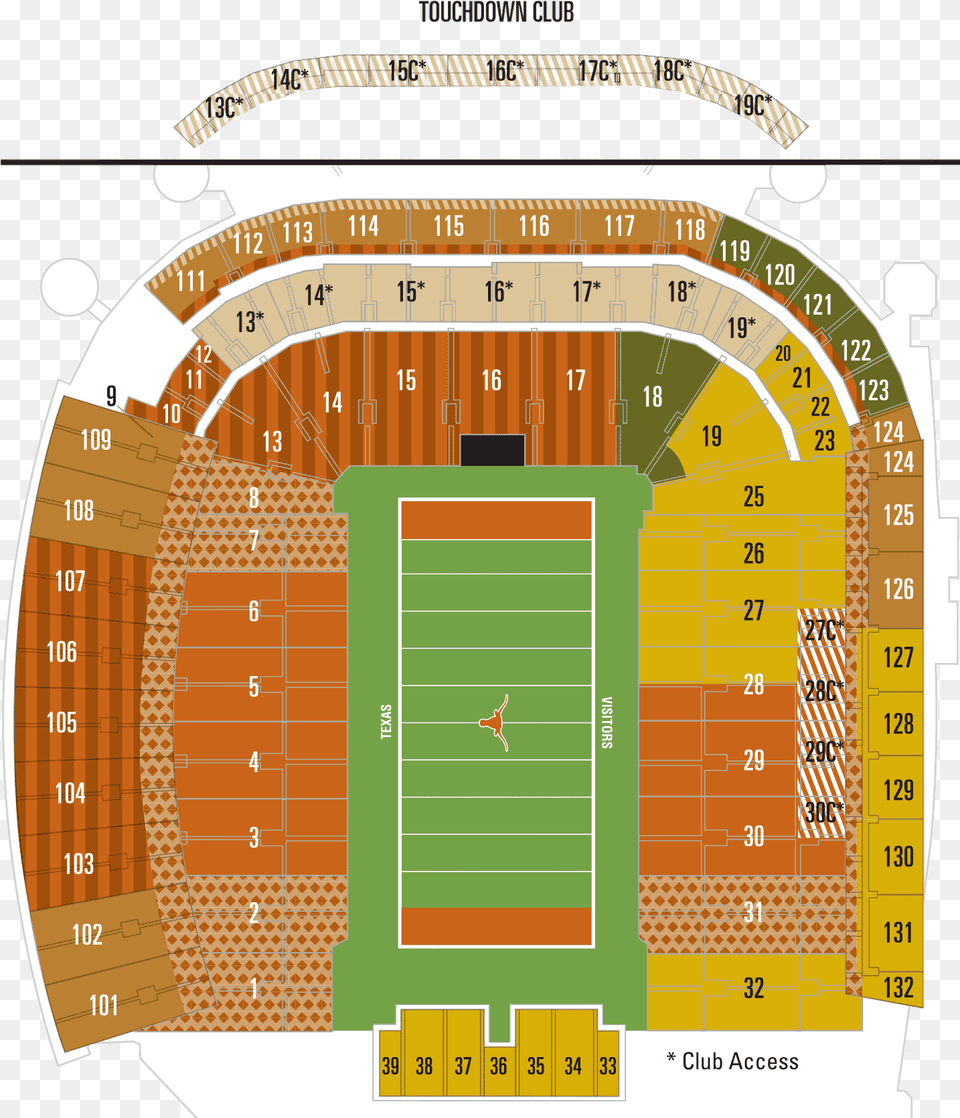Darrell Royal Stadium Seating Chart Seat Numbers Also Texas Football Seating Chart, Scoreboard Png