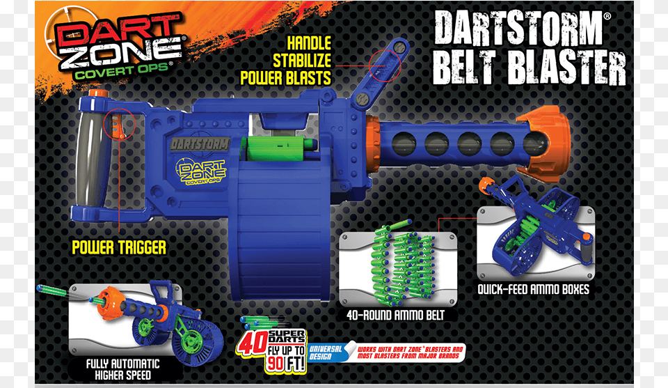 Dart Zone Dartstorm Motorized Automatic Belt Blaster Toy, Machine, Suspension Png