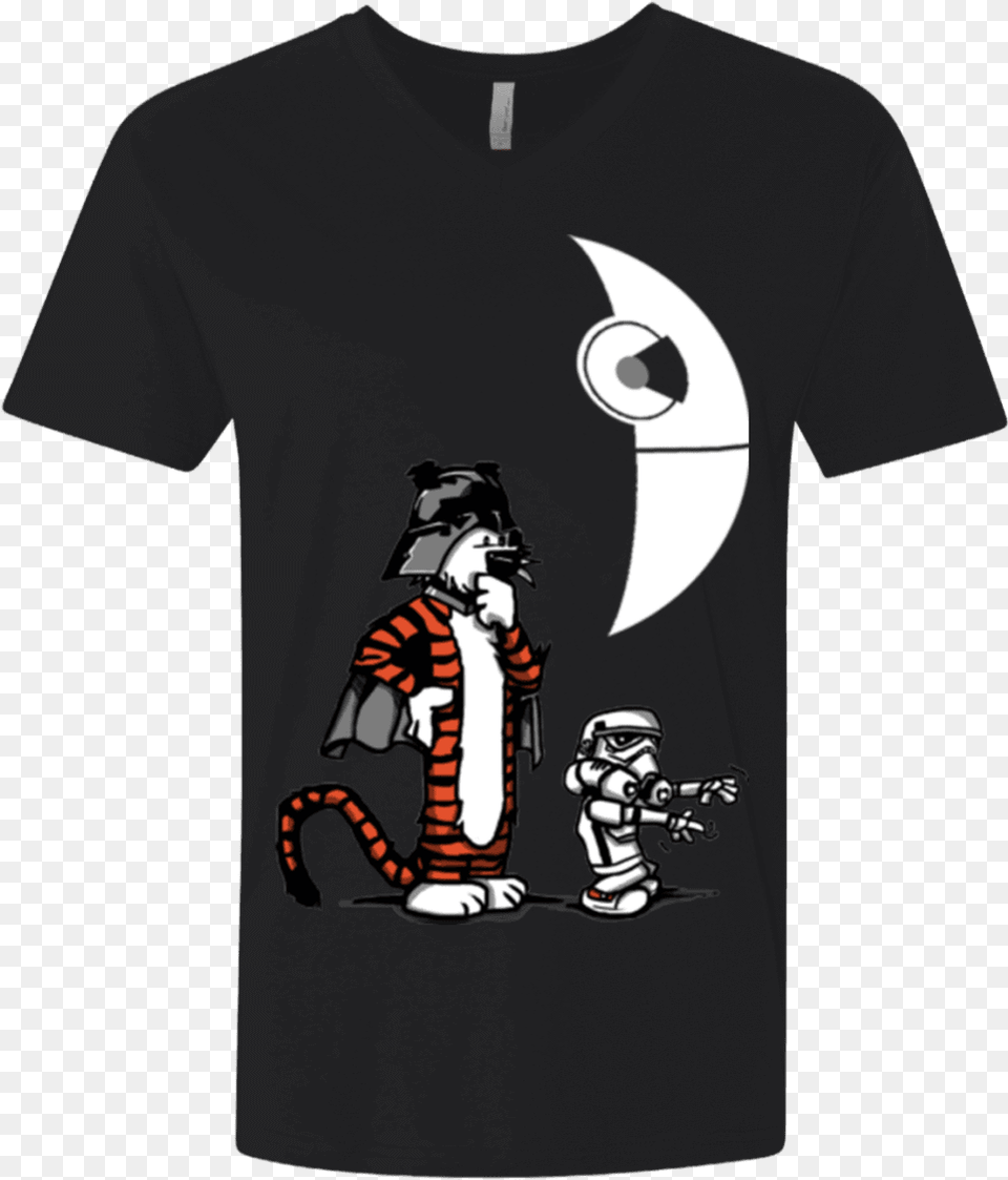 Darth Hobbes Amp Calvin Trooper Men S Premium V Neck T Shirt, Clothing, T-shirt, Baby, Person Free Png