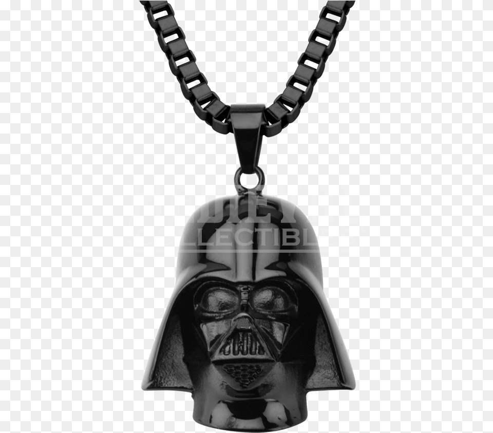 Darth Vader Black Mask Pendant With Chain Necklace, Accessories, Jewelry, Person Png Image