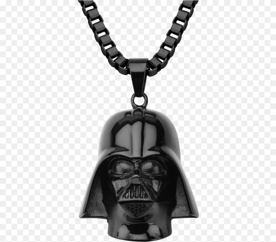 Darth Vader Black Mask Pendant With Chain Necklace, Accessories, Jewelry, Person Png Image