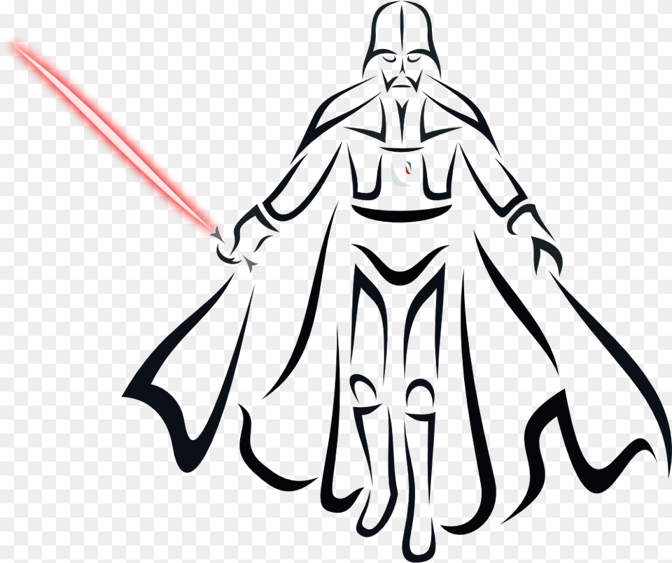 Darth Vader Clipart Hand Imagem De Darth Vader Em Preto E Branco, Fashion, Person Free Png