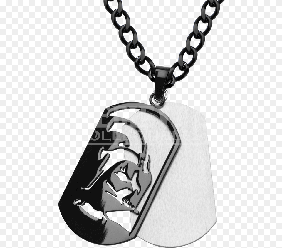 Darth Vader Dog Tag Pendant With Chain Mens Yellow And White Gold Necklace, Accessories, Jewelry Png