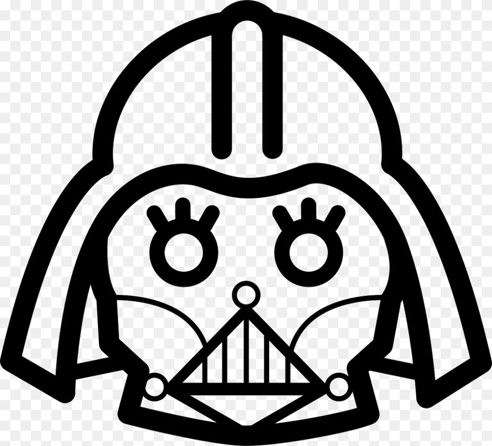 Darth Vader Frontal Head Outline Dibujo Cara Darth Vader, Bag, Stencil, Backpack, Symbol Png Image
