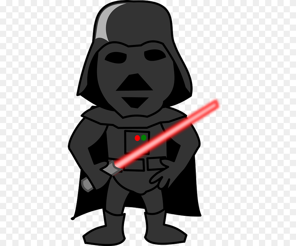 Darth Vader Light Sabre Funny Vector Graphic On Pixabay Stars Wars Character Clipart, People, Person, Face, Head Free Png Download