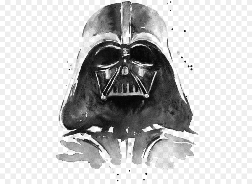 Darth Watercolor T Shirt Star Wars Aquarelle, Gray Free Transparent Png