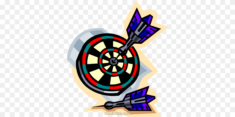 Darts In Dartboard Royalty Vector Clip Art Illustration, Game, Machine, Wheel, Lawn Free Png