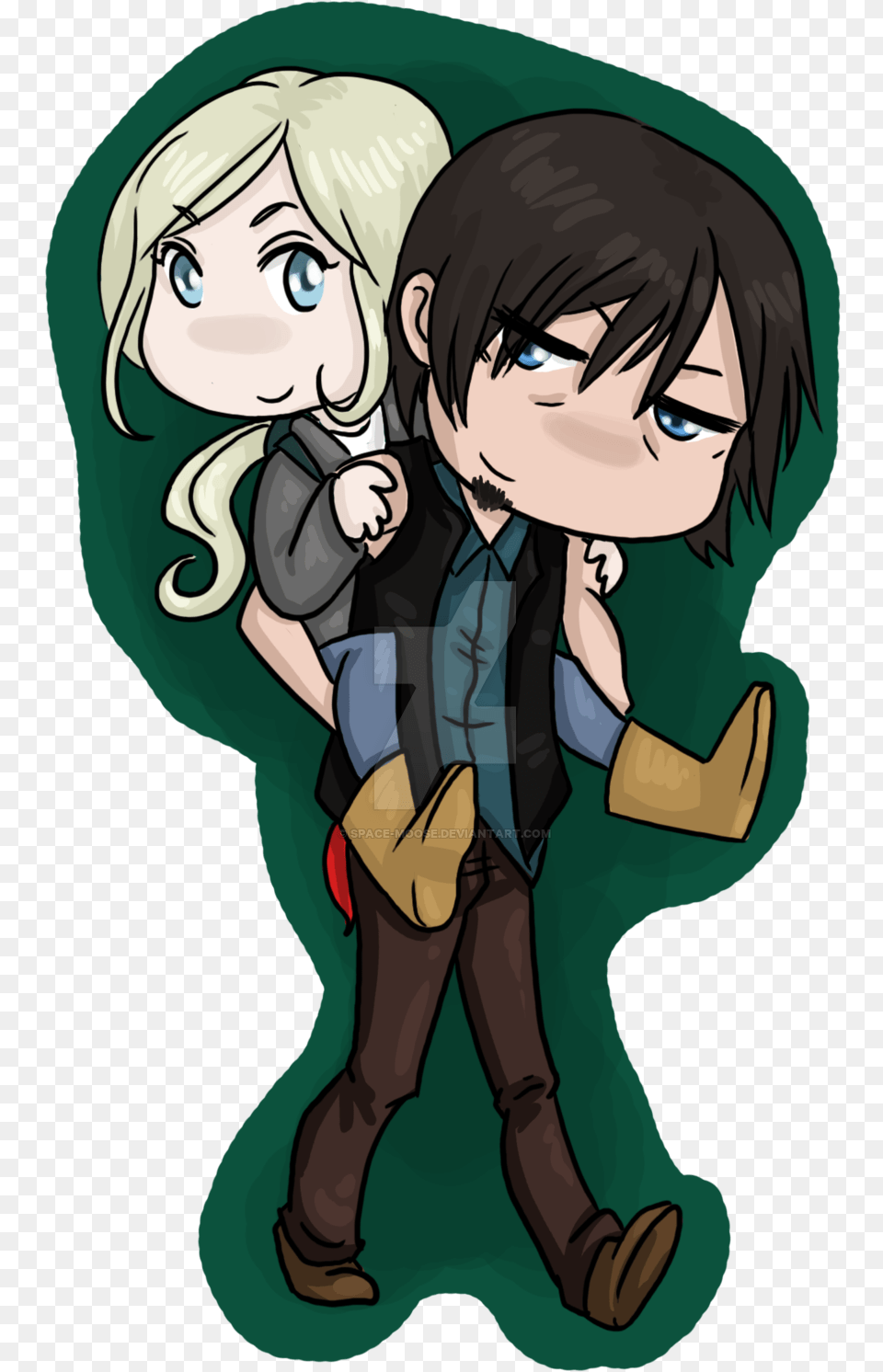 Daryl And Beth Chibis By Space Beth And Daryl Anime Walking Dead, Book, Comics, Publication, Baby Free Png Download