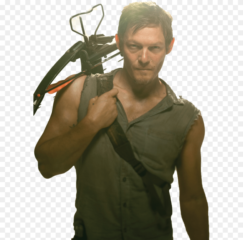 Daryl Daryl Walking Dead, Weapon, Man, Firearm, Person Png Image