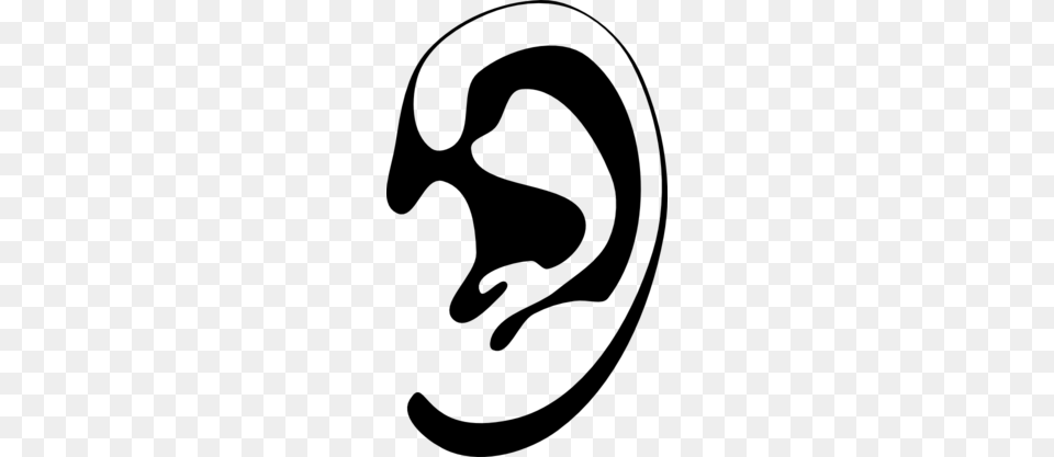 Das Menschliche Ohr Silhouette Stilisiert Clipart, Gray Free Transparent Png