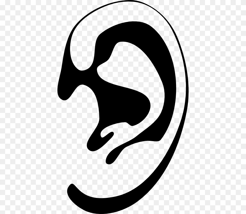 Das Menschliche Ohr Silhouette Stilisiert Clipart, Stencil, Body Part, Ear, Clothing Free Png