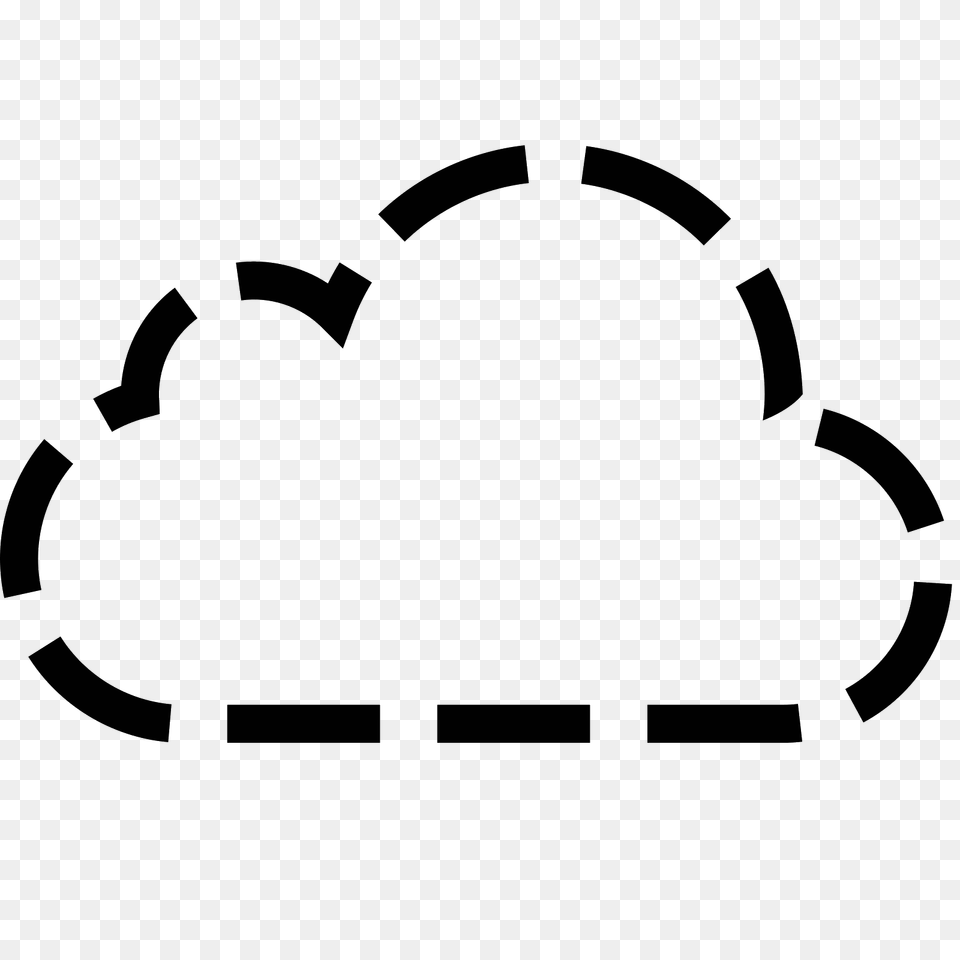 Dashed Cloud Filled Icon, Gray Free Png