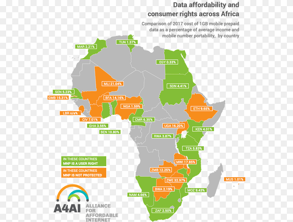 Data Affordability And Consumer Rights Across Africa Africa Map, Chart, Plot, Atlas, Diagram Free Transparent Png