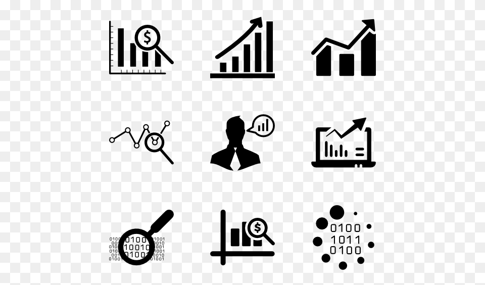 Data Analytics Icon Packs, Gray Png Image