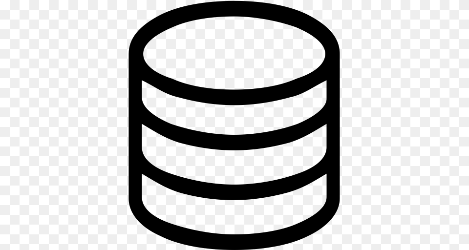 Data Base Data Storage Server Icon With And Vector Format, Gray Free Png