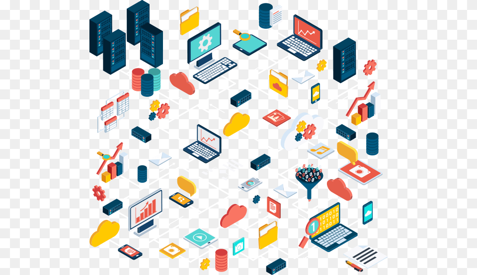 Data Isometric Infographics Free Png