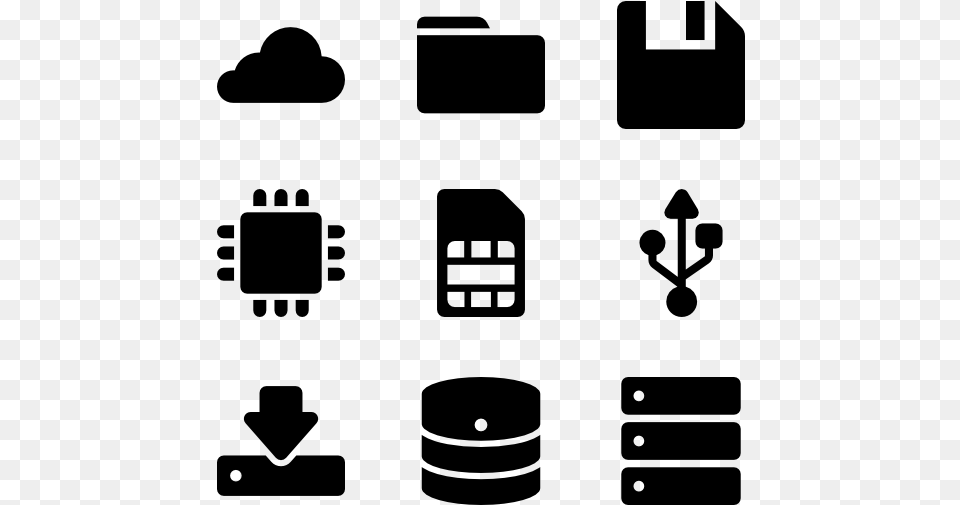 Data Storage Clinical Icons, Gray Free Transparent Png