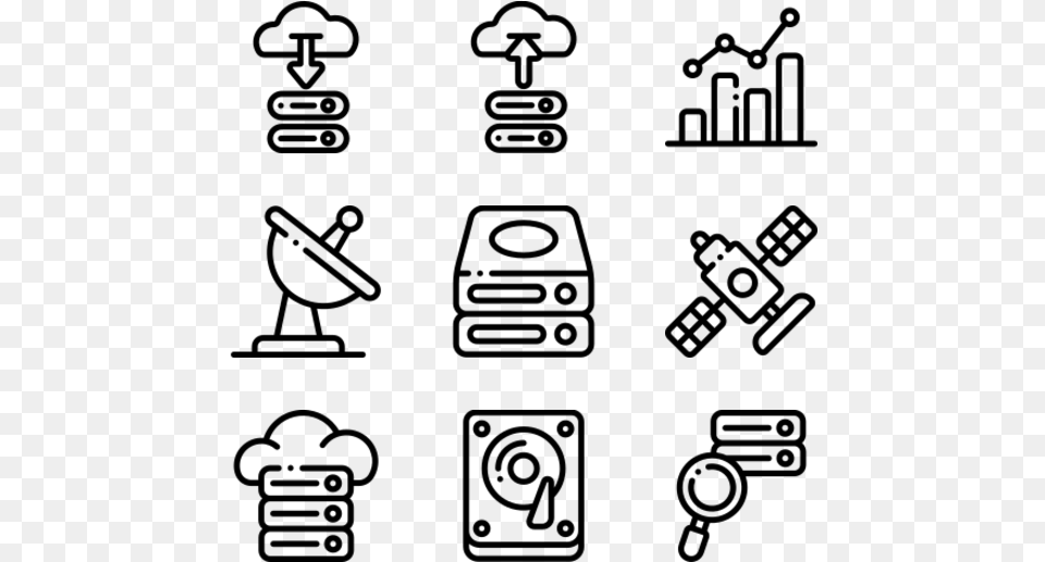 Database And Servers Achievement Icons, Gray Free Png Download