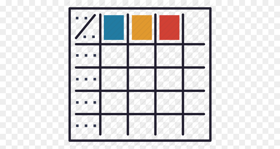 Datatable Grid Interface Matrix Table Icon, Gate, Paint Container, Palette Free Png Download
