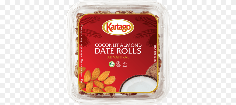 Date Rolls Dates Kartago Tuna In Spring Water, Food, Produce, Almond, Grain Free Png