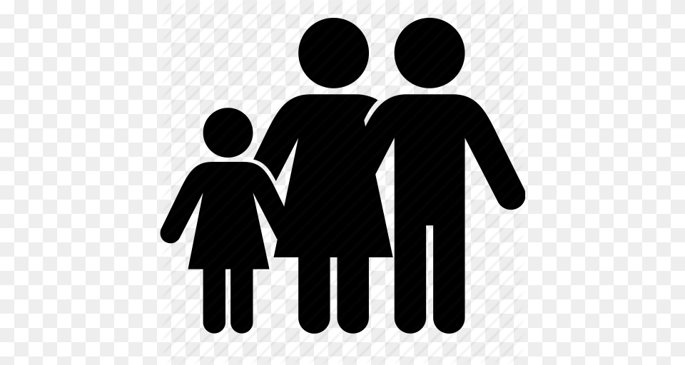 Daughter Family Father Girl Mother Parents Icon, Silhouette, People, Person, Body Part Free Png Download