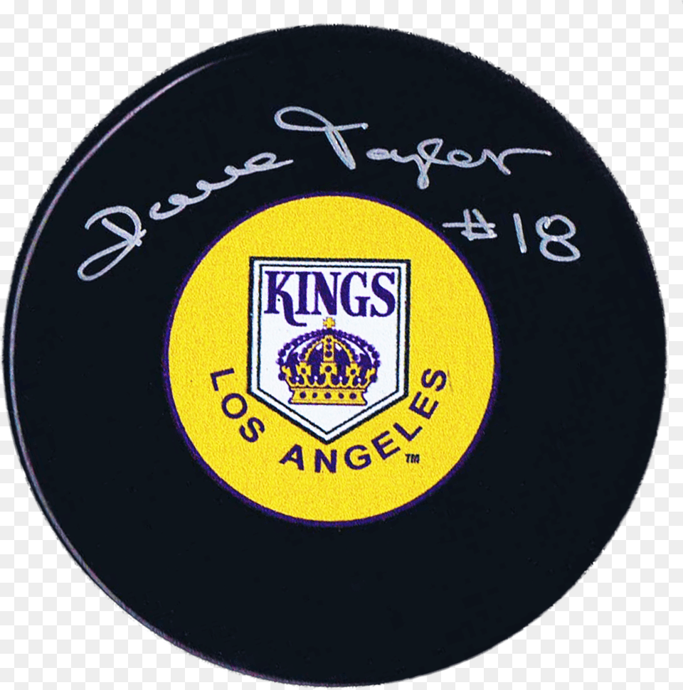 Dave Taylor Autographed Los Angeles Kings Retro Puck Los Angeles Kings, Badge, Logo, Symbol, Disk Free Transparent Png