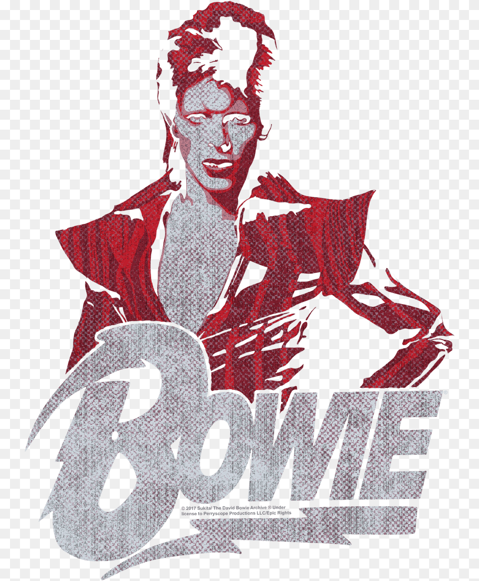 David Bowie Diamond Menu0027s Long Sleeve T Shirt Hair Design, Adult, Person, Man, Male Free Png Download
