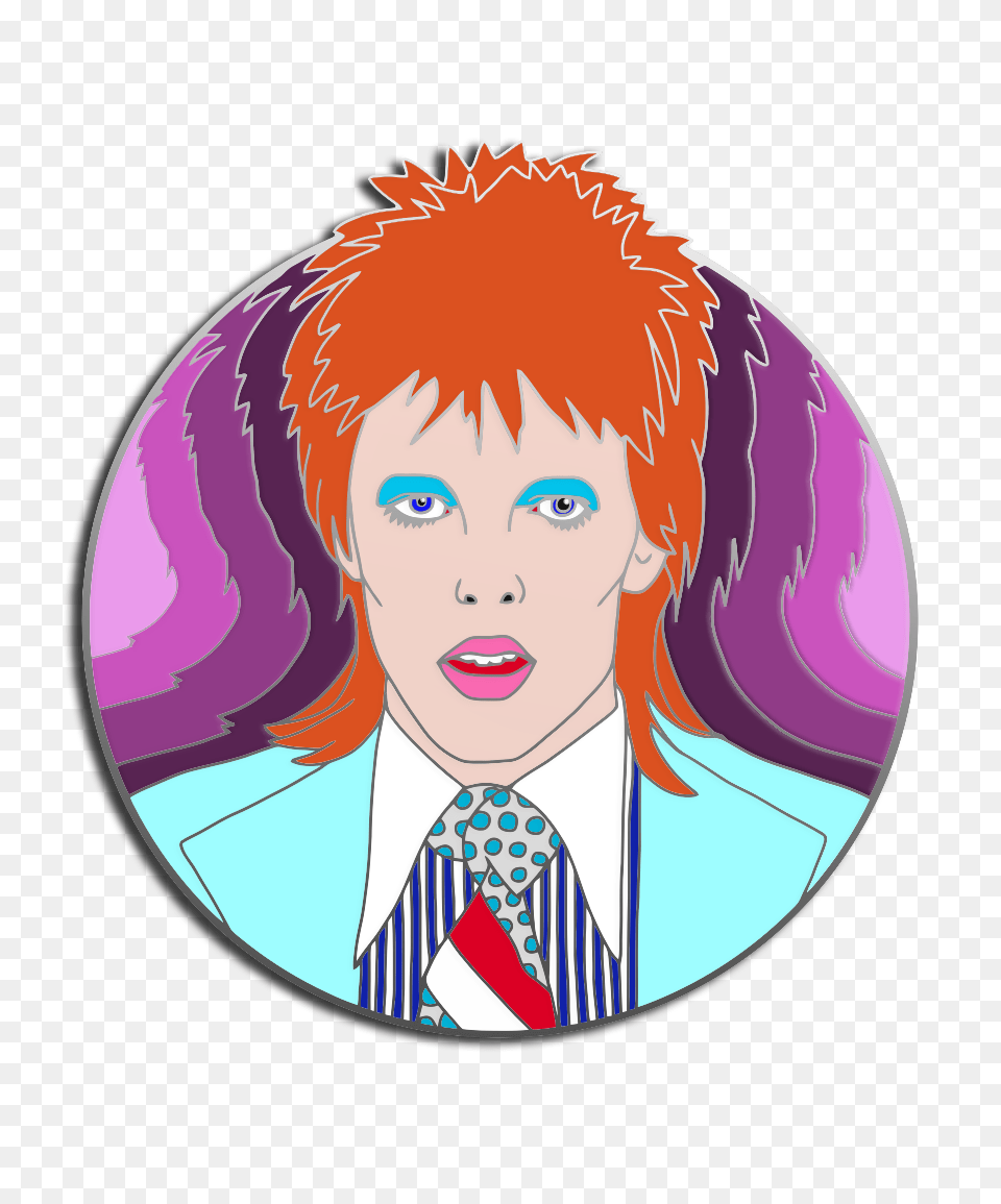 David Bowie Hard Enamel Lapel Pin Concept Art, Person, Baby, Accessories, Formal Wear Free Png