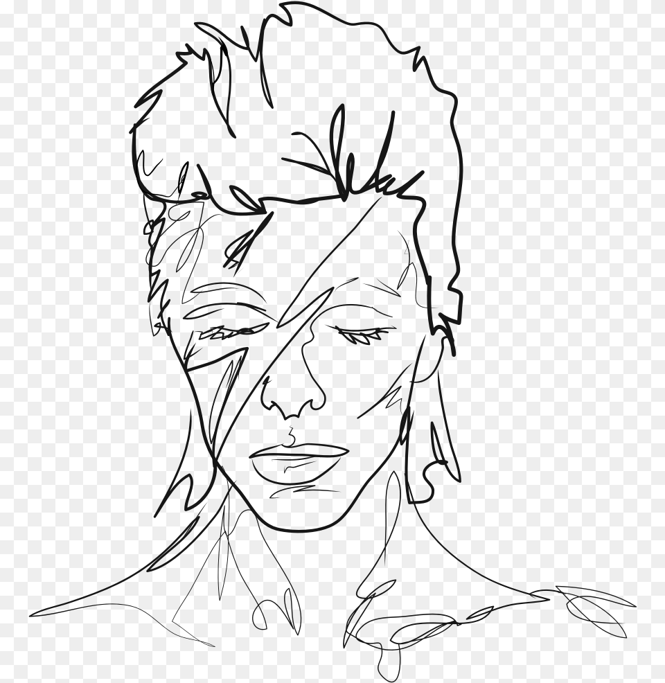 David Bowie Line Art, Drawing, Face, Head, Person Png