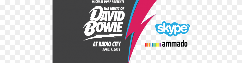 David Bowie Tribute Show To Stream Live On April 1st Microsoft Skype For Business Server License And Software, Advertisement, Poster, Logo, Text Free Transparent Png