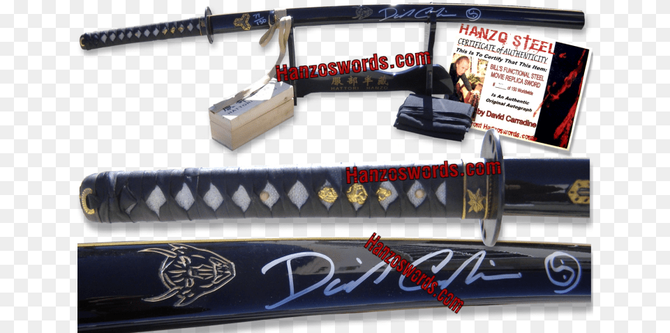 David Carradine Signed Kill Bill Sword, Weapon, Person, Car, Transportation Free Png Download