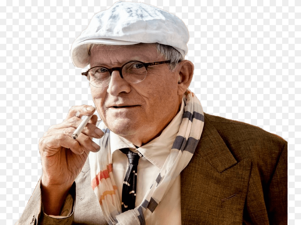 David Hockney Holding A Cigarette Man With Cigarette, Hand, Adult, Body Part, Male Free Png Download