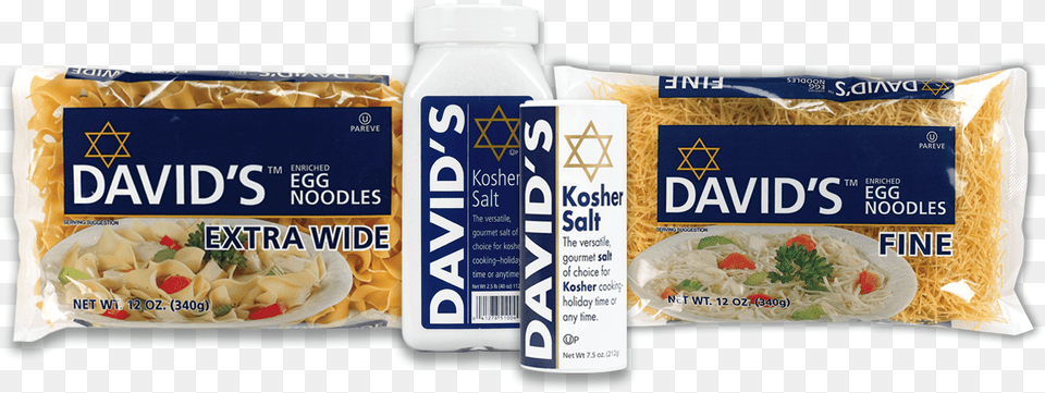 David S Kosher Product Banner Kosher Salt Davids, Food, Noodle, Pasta, Vermicelli Png Image