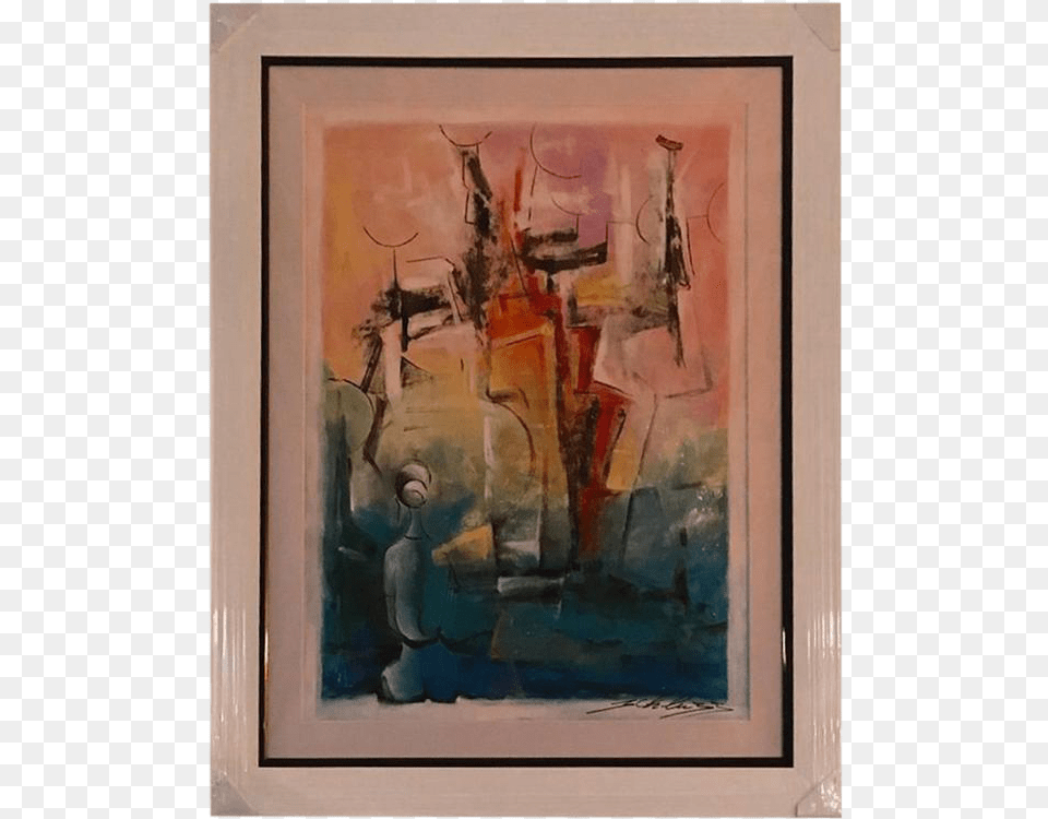 David Schluss Signed Original Quotabstract Reflectionsquot Art Deco, Modern Art, Painting, Canvas, Person Png