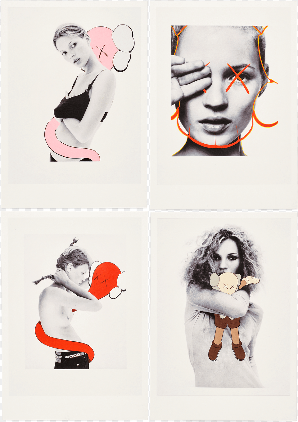 David Sims Kaws Postcard, Art, Collage, Woman, Adult Png Image