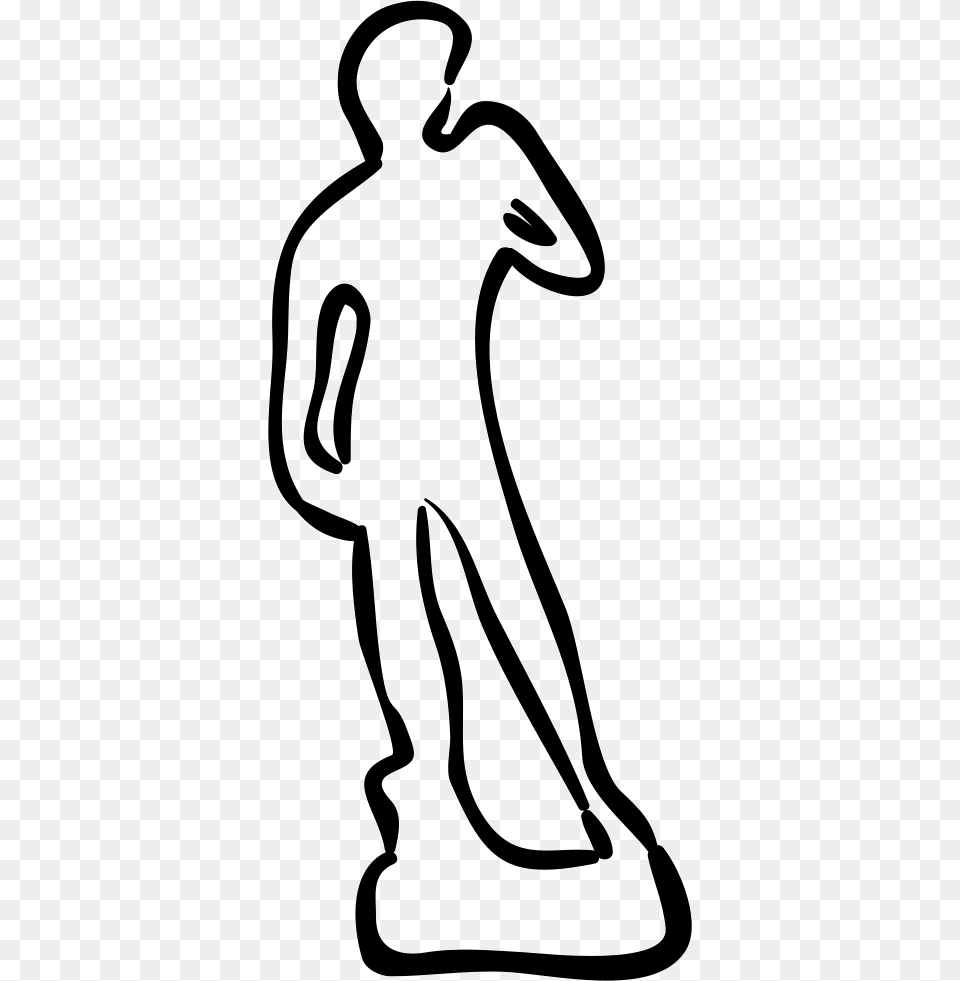 David Statue Hand Drawn Outline Statue Of David Clipart, Stencil, Silhouette, Person Free Png Download