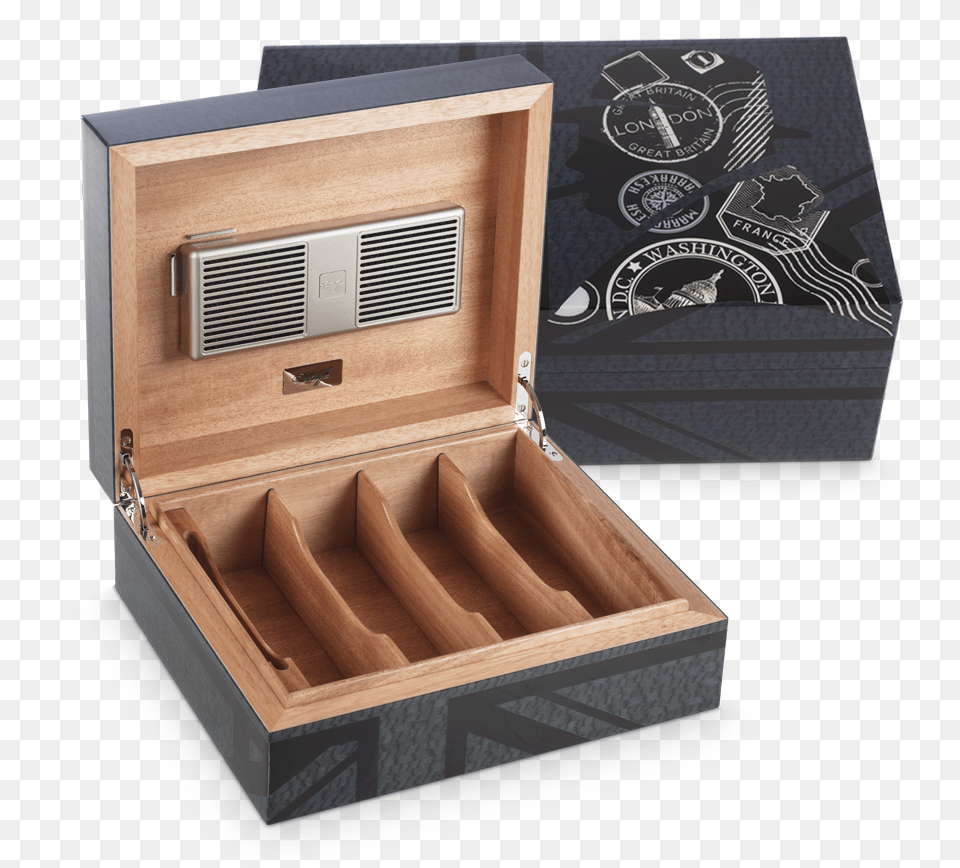 Davidoff Winston Churchill Humidors Earrings, Box, Drawer, Furniture Free Transparent Png