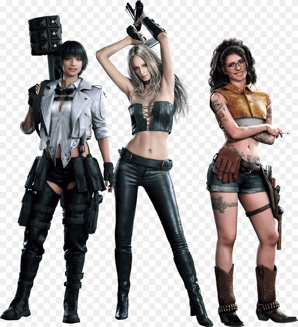 Davil May Cry Rpg 7 Game Engine Bayonetta Anime Devil May Cry 5 Nico, Clothing, Costume, Person, Tattoo Free Png