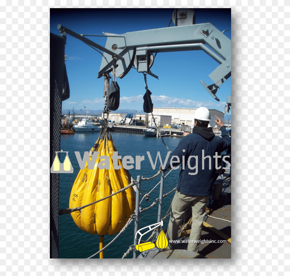 Davit Load Testing Onboard Naval Vessel California Inflatable Boat, Hardhat, Watercraft, Clothing, Vest Free Png