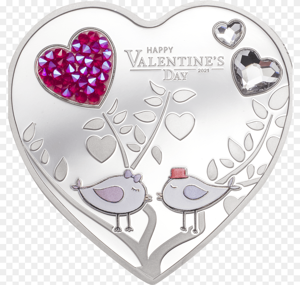 Day 2021 Cook Island Heart Shaped Coin, Accessories, Jewelry, Silver, Gemstone Free Transparent Png